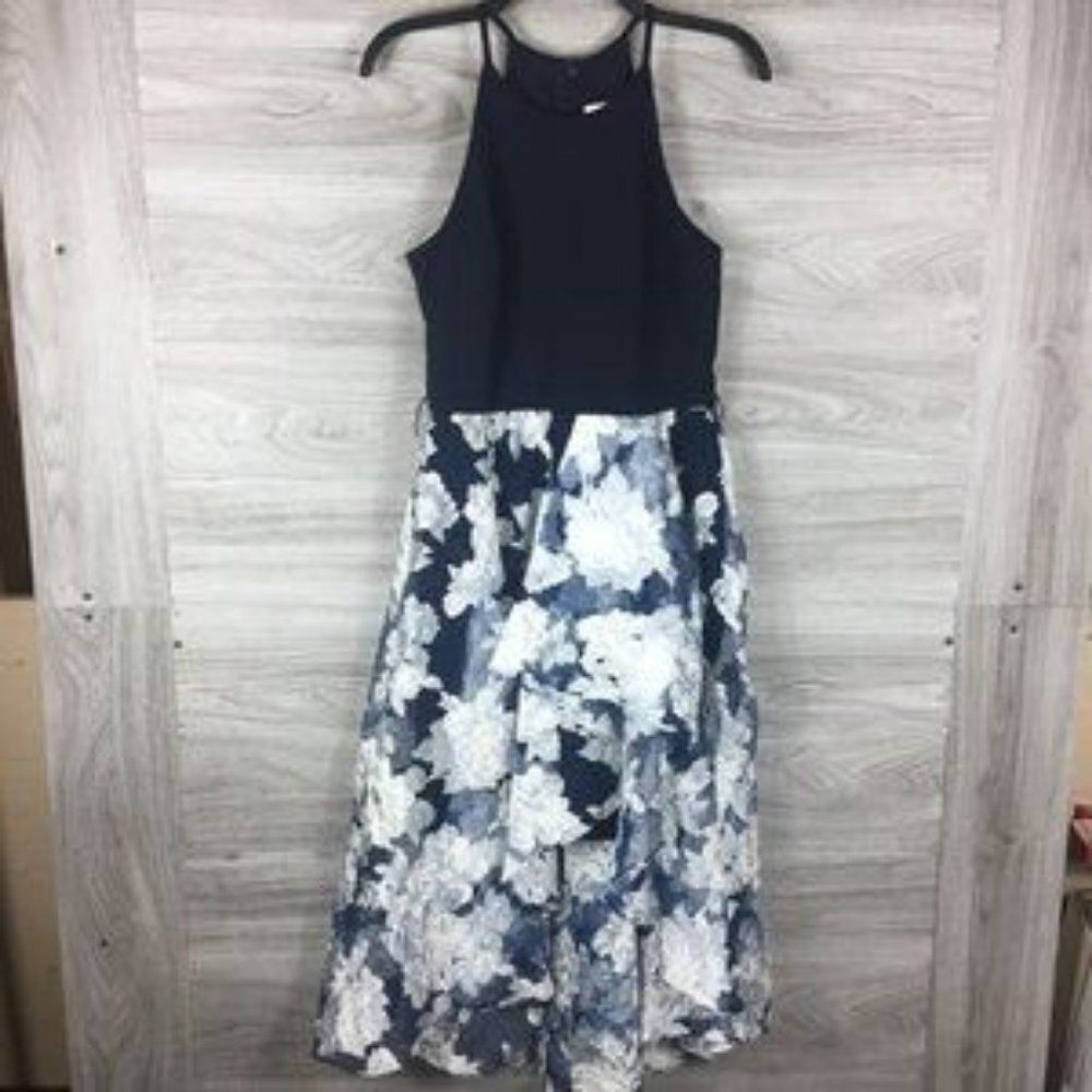ELIZA J Floral low high spaghetti strap Midi a line dress size 6 - Picture 2 of 7
